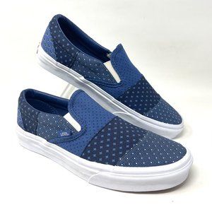 Vans Classic Slip On Blue White Skateboarding Women's Low Top Canvas VN0A33TB9HY